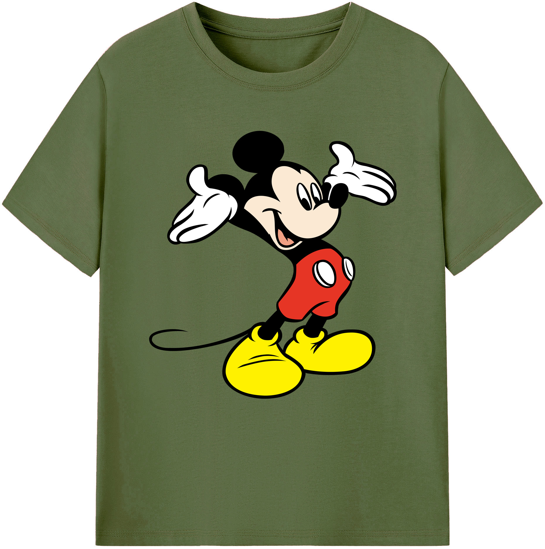 （画像用） ミッキーマウス Mickey Mouse 綿100％半袖Tシャツ（フロントプリント）